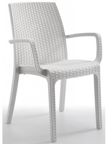 Пластиковое кресло BiRattan collection белое