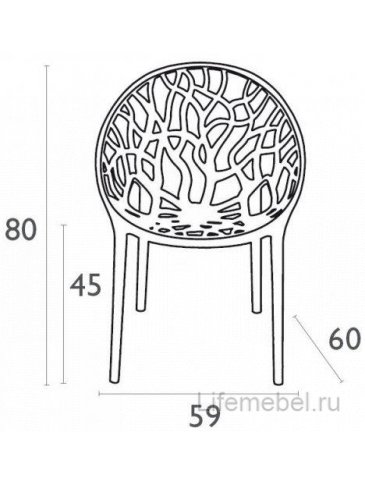 Пластиковое кресло Crystal оранжевое / прозрачное
