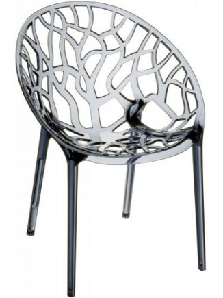 Пластиковое кресло Crystal серое / прозрачное