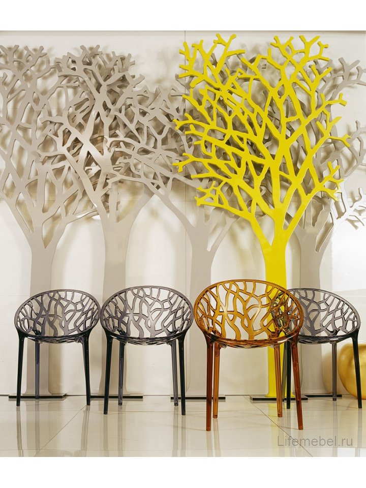 Пластиковое кресло Crystal серое / прозрачное