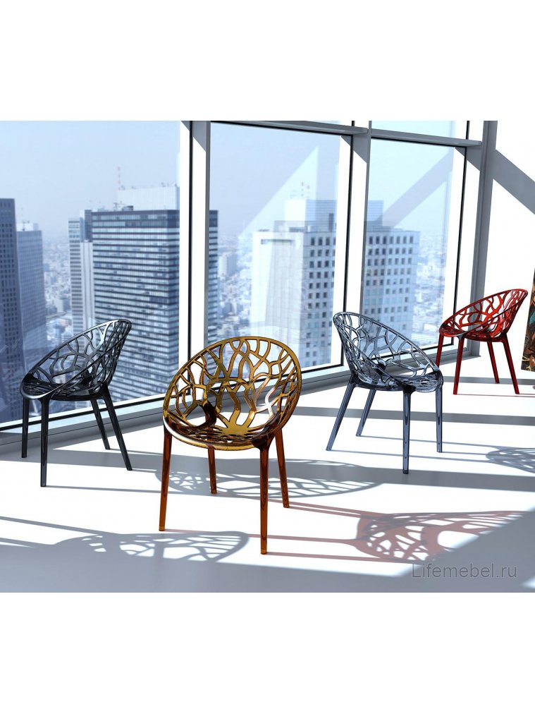 Пластиковое кресло Crystal серое / прозрачное