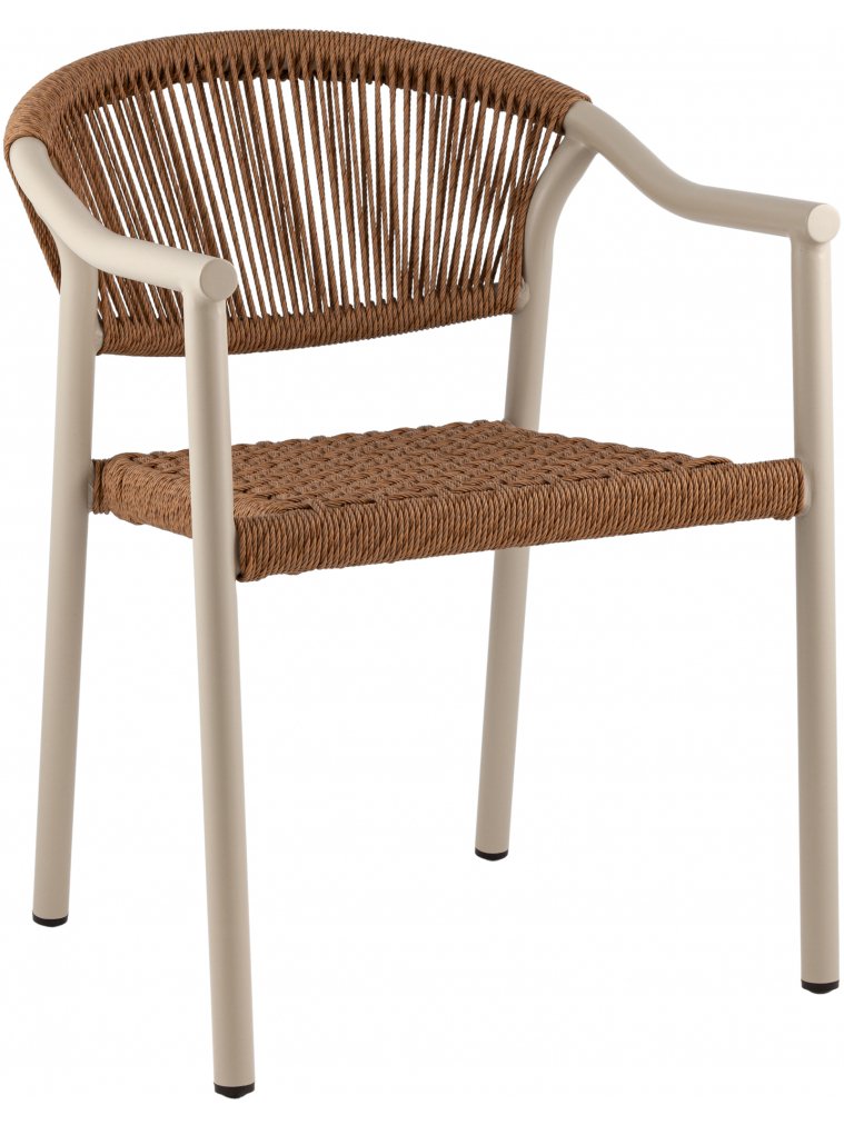 Металлический стул Лиана коричневый / бежевый