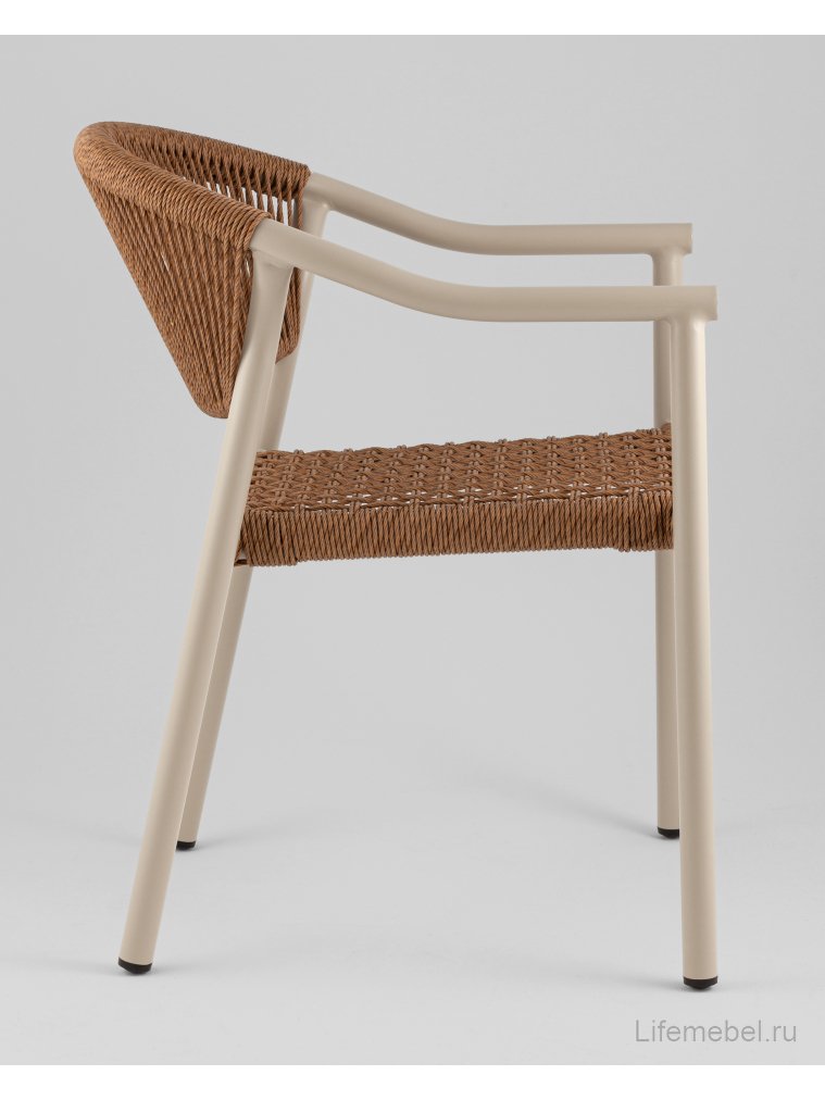 Металлический стул Лиана коричневый / бежевый