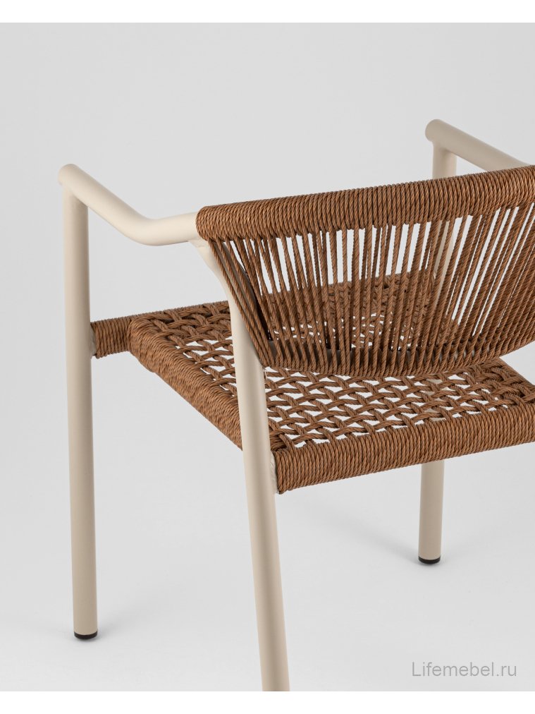 Металлический стул Лиана коричневый / бежевый