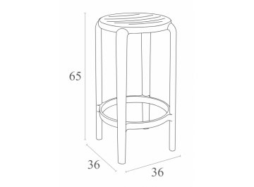 Табурет пластиковый полубарный Tom Bar 65 оливковый