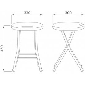 Пластиковый табурет 33х30х45
