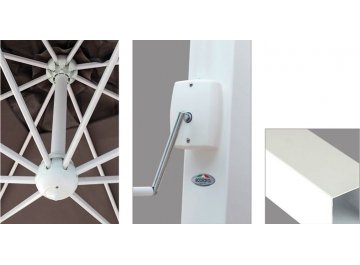 Зонт профессиональный 3.5х3.5 м Pompei Braccio белый / серый