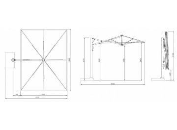 Зонт профессиональный 3х4 м Astro Carbon графит / слоновая кость