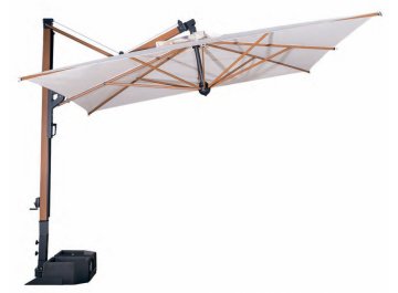 Зонт профессиональный 3х4 м Galileo Wood имитация ироко / слоновая кость