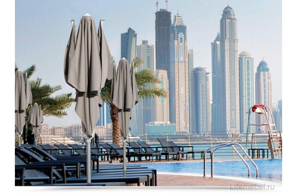 Зонт Vela стальной / серо-коричневый