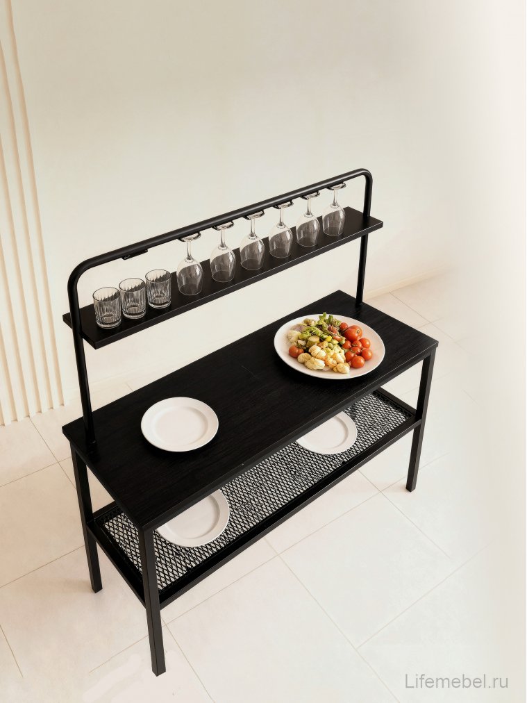 Барный стол Сари 120х50х171 дпк графит / черный