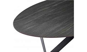Керамический стол Космо AustriIia sand black / каркас черный