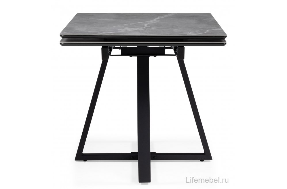 Керамический стол Памелла 140(200)х80 larka grey / черный