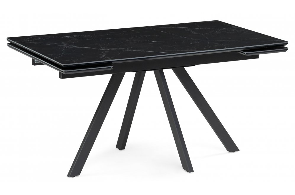 Керамический стол Вилли 140(200)х80х75 черный мрамор shakespeare black / черный