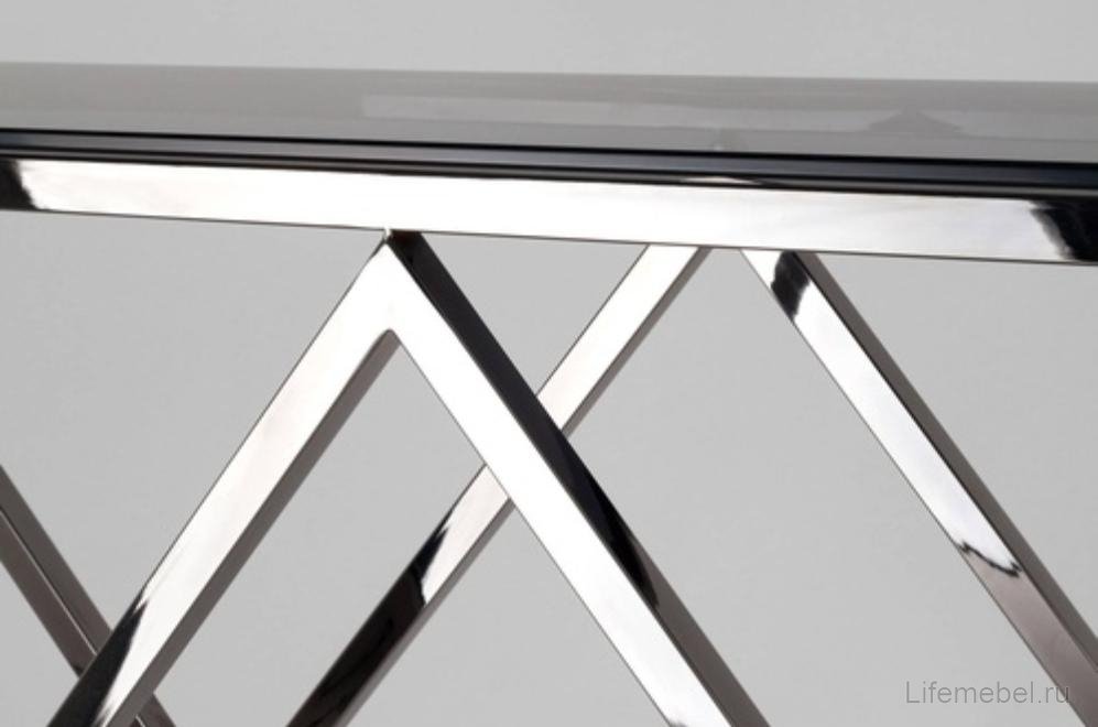 Консоль Президиум стекло smoke / сталь темный хром