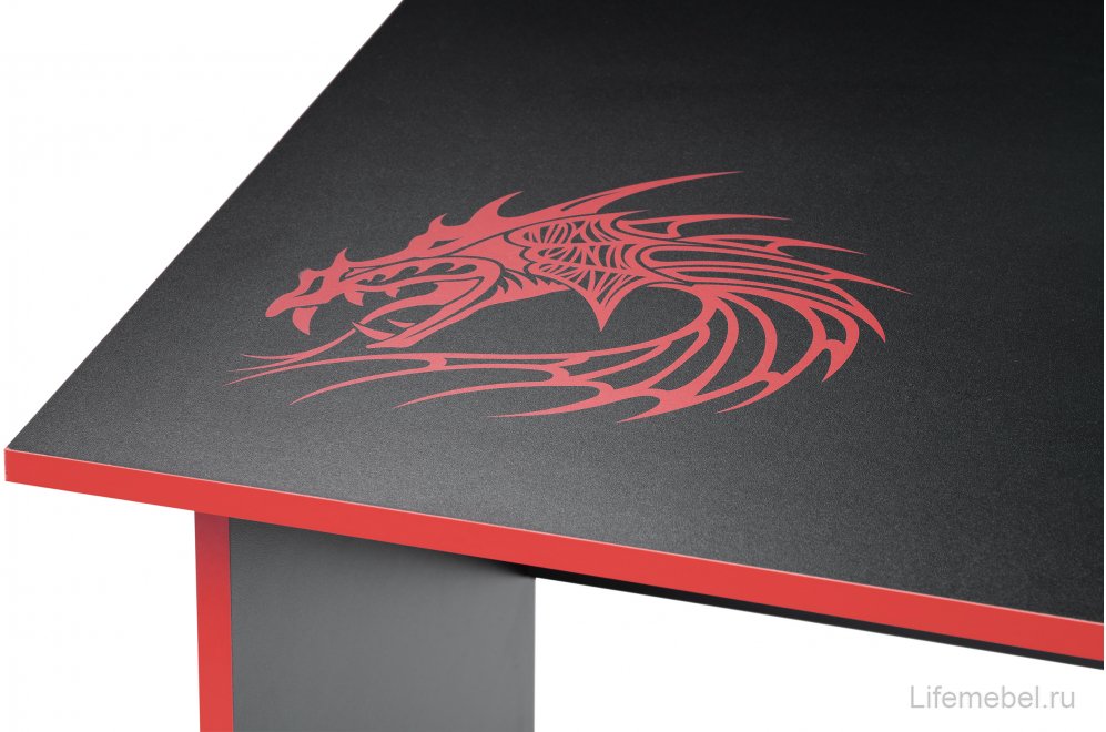 Письменный стол Эрмтрауд черный / красный  - Уцененный экземпляр
