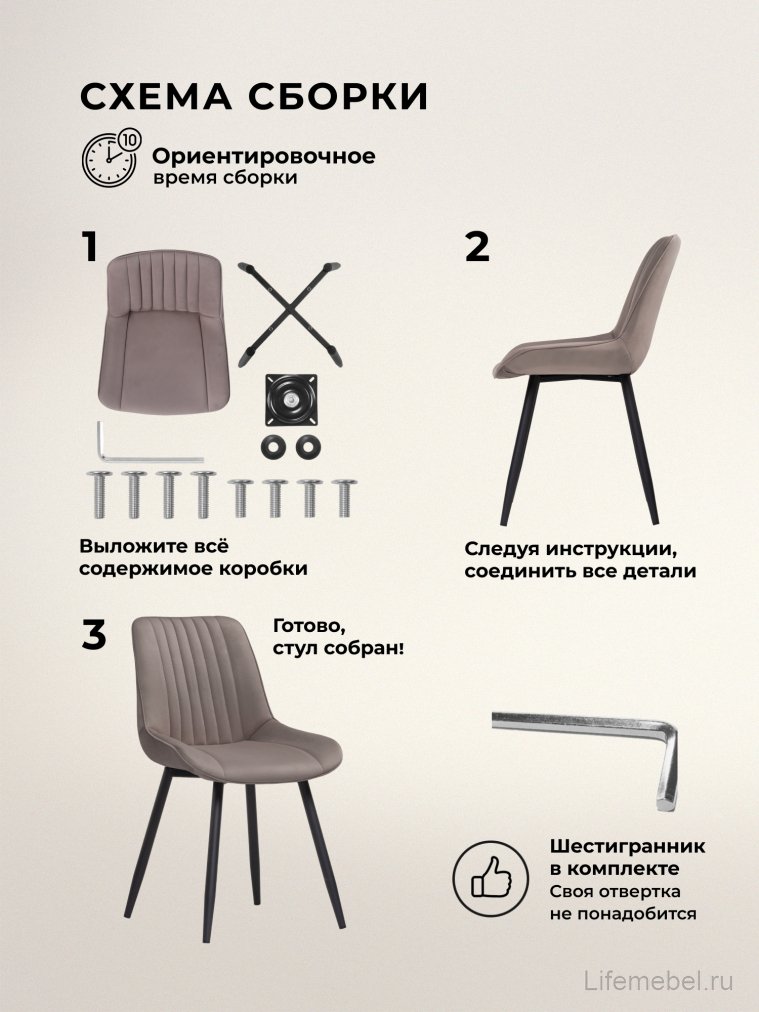 Комплект стульев Онда 4 шт латте / черный