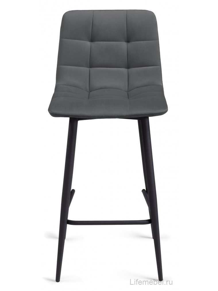 Комплект стульев полубарных Бэйс 2 шт темно-серый / черный