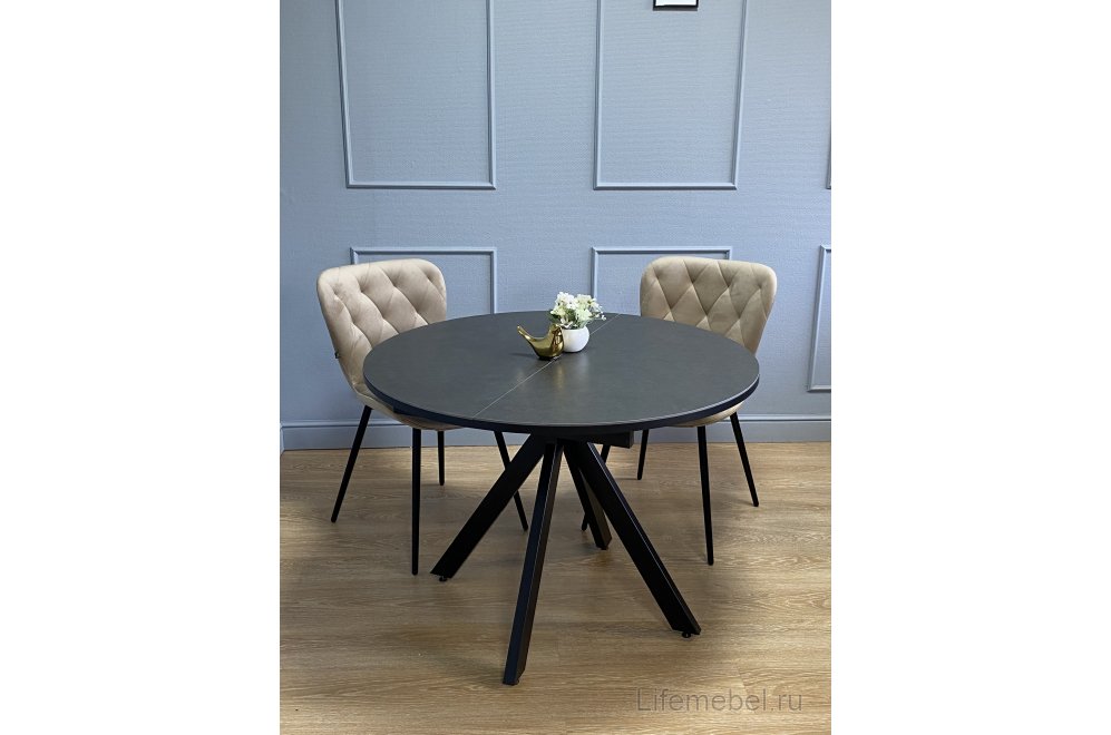 Стол Арчи темно-серый / черный