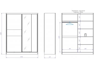 Шкаф для одежды Денвер риббек серый / камень темный