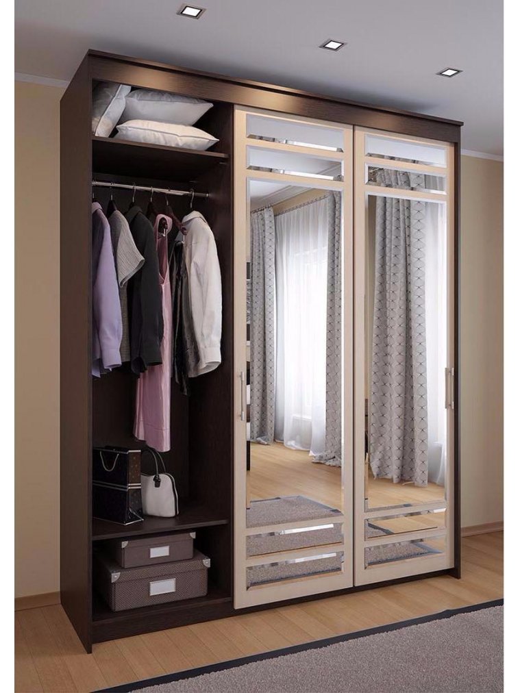 Шкаф-купе ШК-05 бодега темная / бодега белая