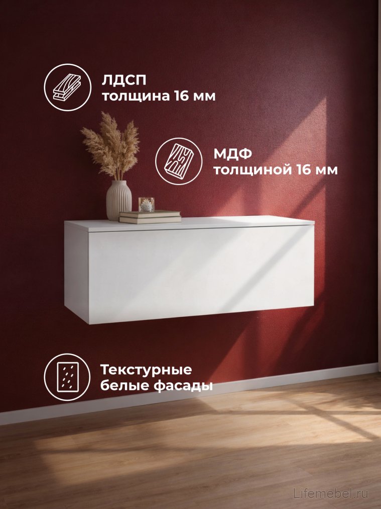 Навесной шкаф Роут 2 белый текстурный