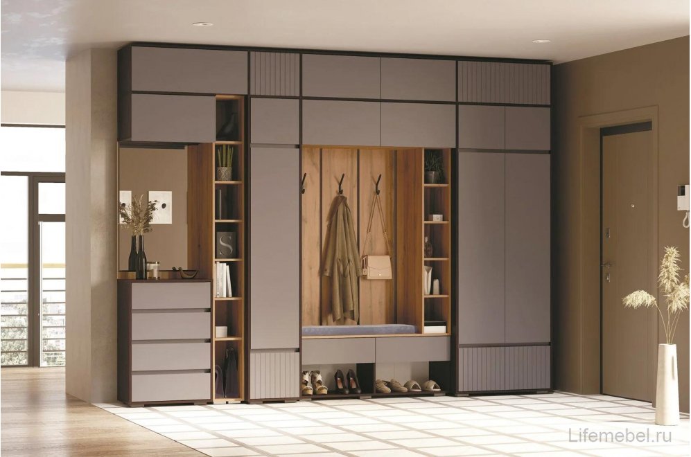 Навесной шкаф Роут 4 венге / графит софт