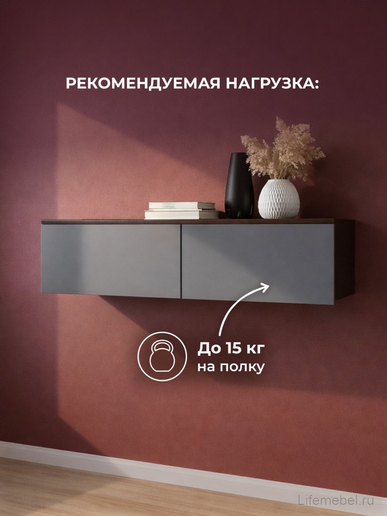 Навесной шкаф Роут венге / графит софт