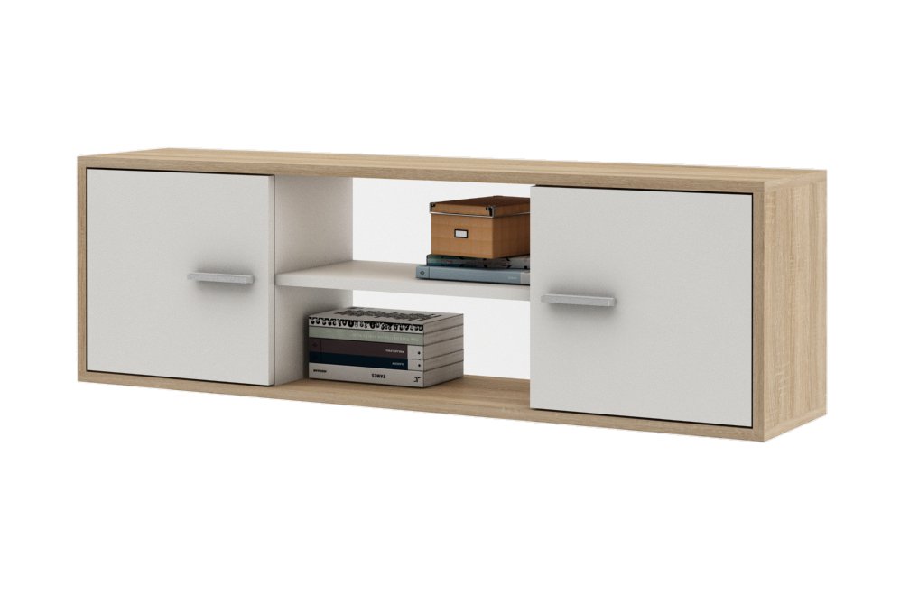 Шкаф навесной Лаки-4 дуб сонома / белый