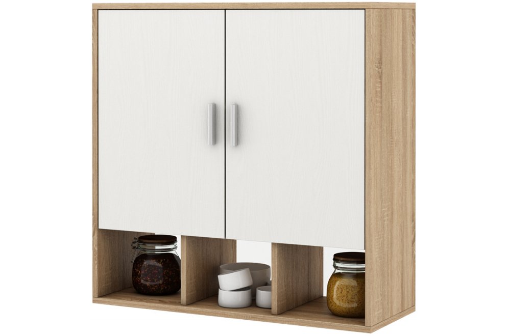 Шкаф навесной Мария-15 дуб сонома / белый