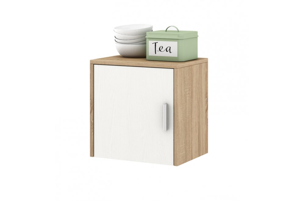 Шкаф навесной Мария-1 дуб сонома / белый