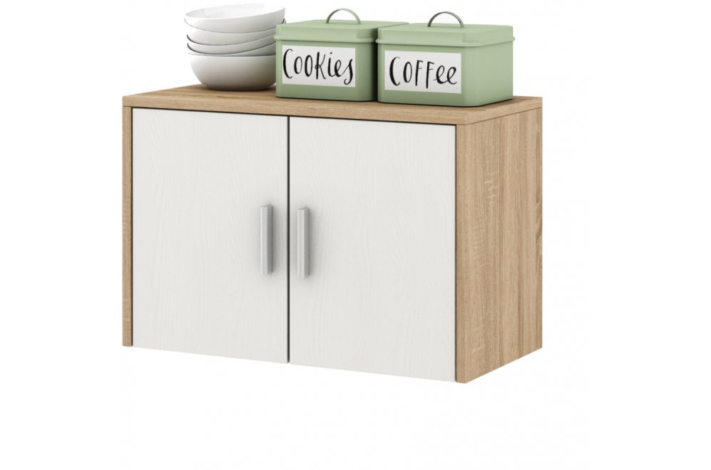 Шкаф навесной Мария-2 дуб сонома / белый