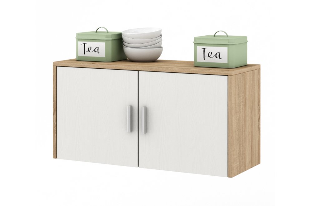 Шкаф навесной Мария-3 дуб сонома / белый