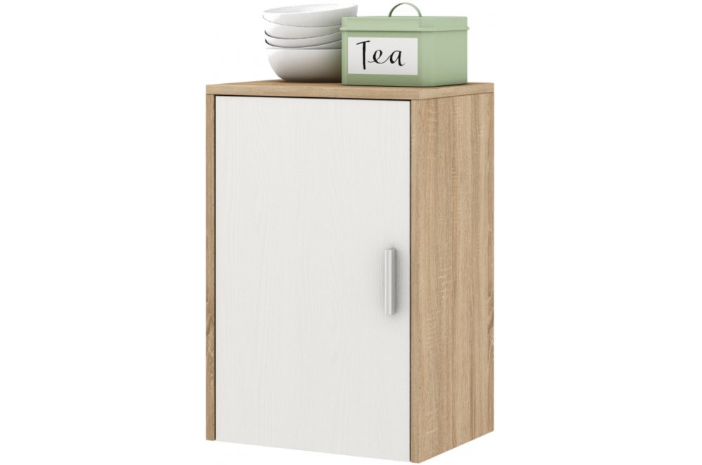 Шкаф навесной Мария-5 дуб сонома / белый