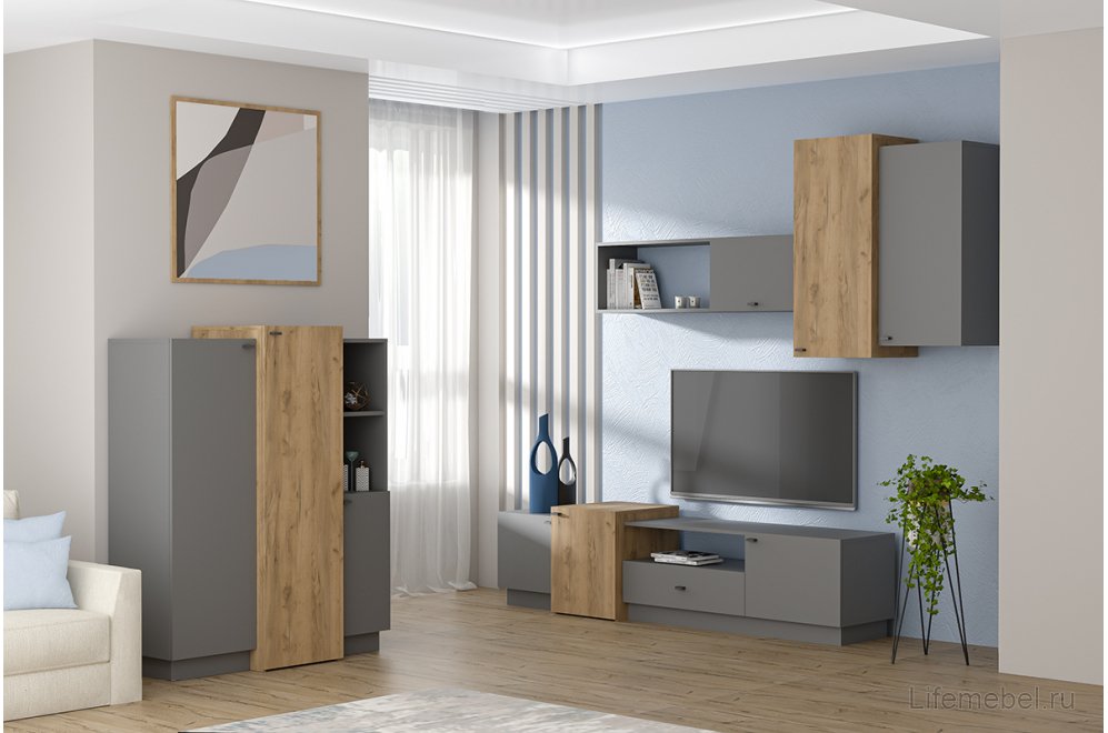 Шкаф навесной МС Квадро Ан-1 графит