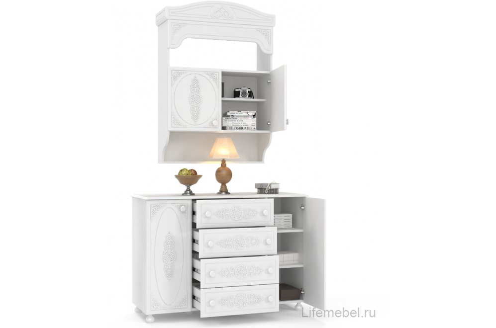 Шкаф навесной Ассоль АС-14 белое дерево