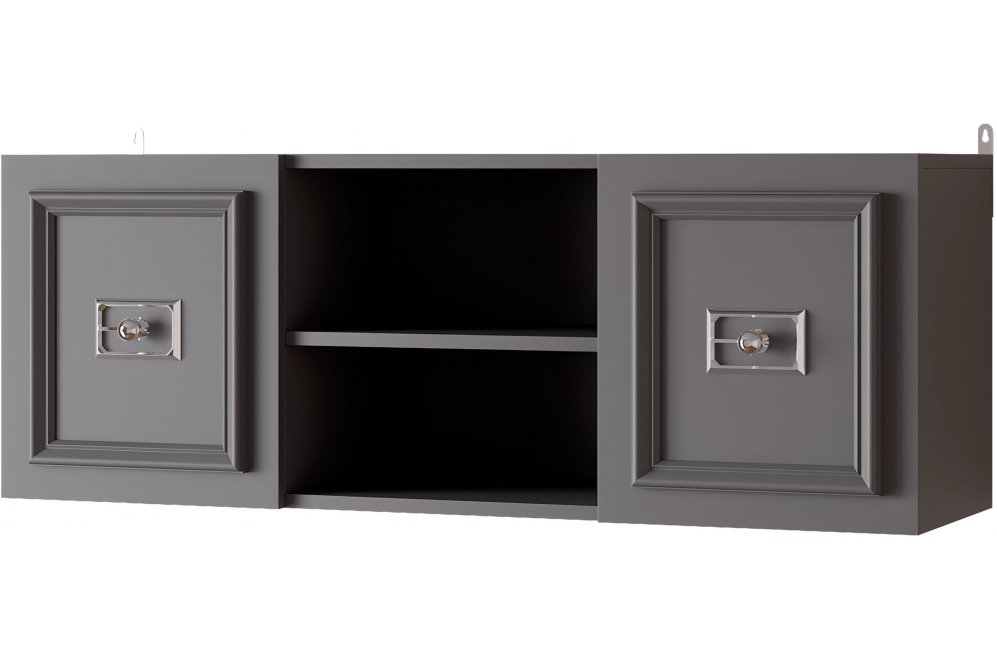 Шкаф навесной Валенсия серый / серебро