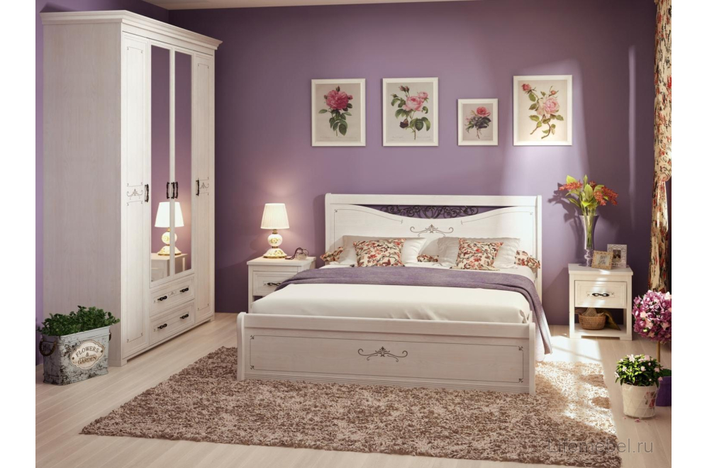 Шкаф четырехдверный для одежды Афродита 02 с ящиком лиственница сибио