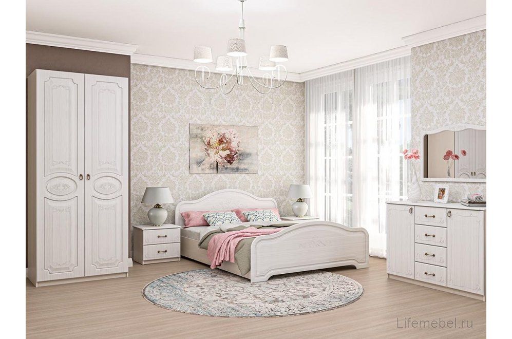 Шкаф двухдверный Кэт — 6 бодега / сандал белый