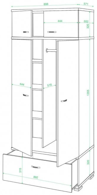 Шкаф Миранта-20 карамель / венге
