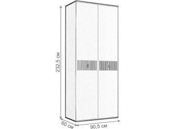 Шкаф для одежды Rimini Solo слоновая кость / золото