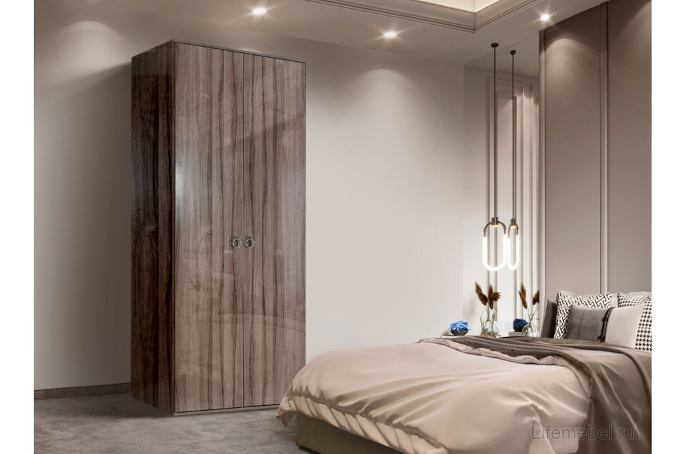 Шкаф Rimini двухдверный орех империя / серебро