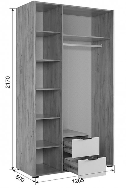 Шкаф Адам трехдверный дуб крафт золотой / графит