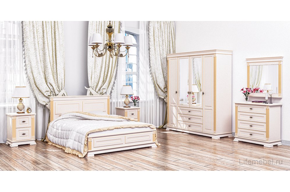 Шкаф Афина МН-222-14 крем / патина