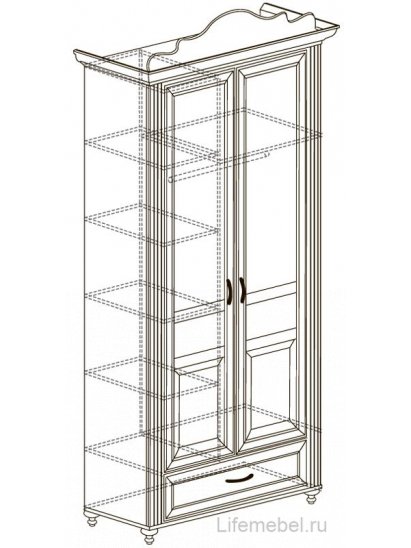 Шкаф Алиса №553 2-дверный кремовый белый