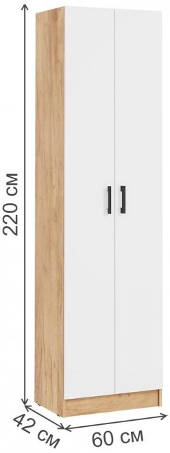 Шкаф Вега ШК-2 дуб крафт золотой / белый