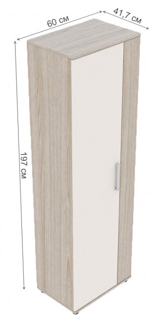 Шкаф МС Рио-3 МДФ ясень шимо светлый / белый глянец dm 120-6t