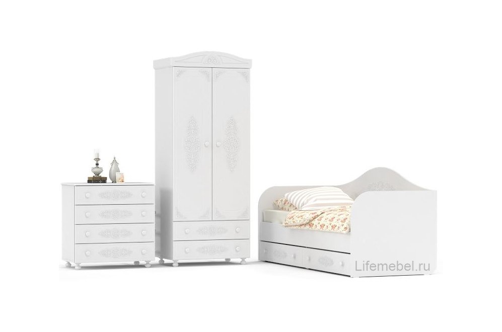 Шкаф Ассоль АС-2 белое дерево