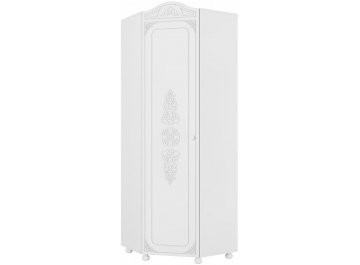 Платяной шкаф Ассоль АС-521К с короной левый белое дерево