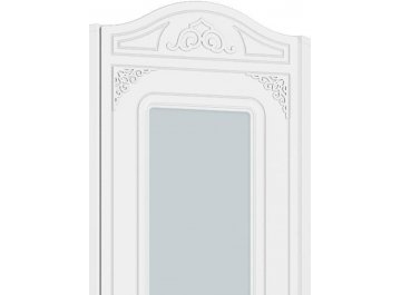 Шкаф угловой Ассоль АС-522К с короной и зеркалом правый белое дерево